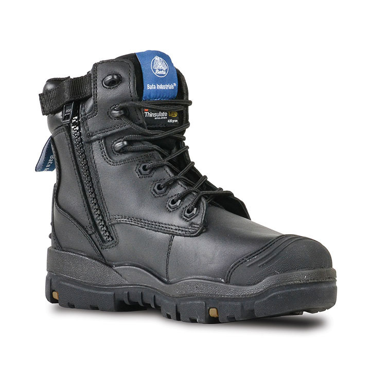 Bata Industrials Longreach CT Zip Safety Work Boots Black - SafetyHQ