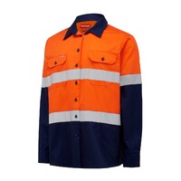 Hard Yakka L/Sl Hi Vis L/Weight 2 Tone Ventilated Shirt W/Tape