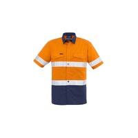 Syzmik Mens Rugged Cooling Taped Hi Vis Spliced S/S Shirt